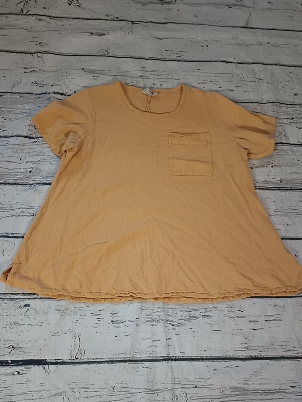 Cottonways Yellow Short Sleeve Pocket Shirt Top 2 M L